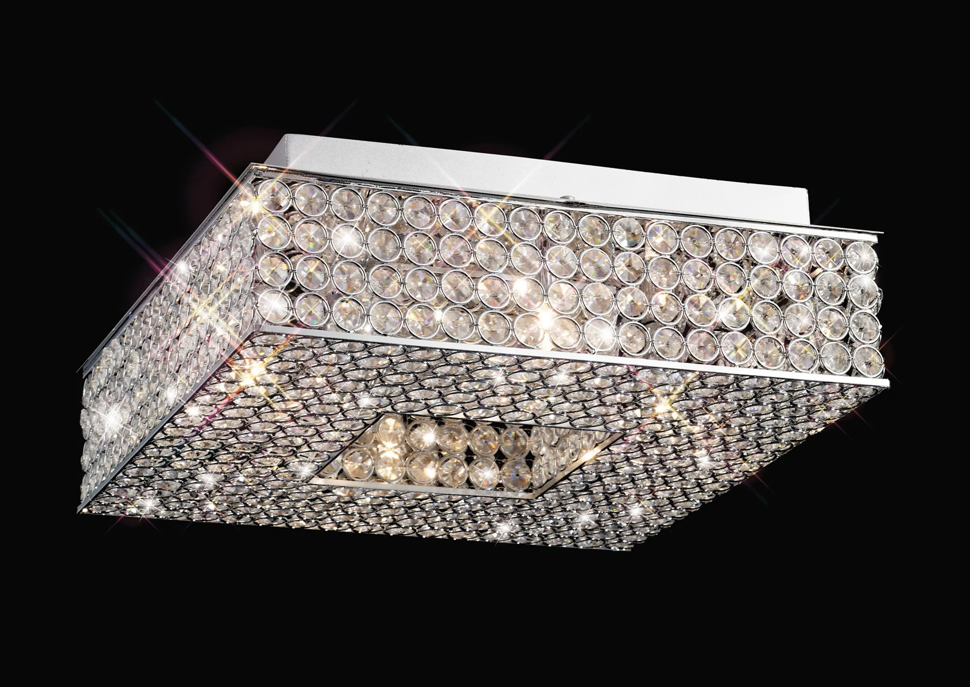 IL30431  Piazza Crystal  Flush Ceiling 4 Light